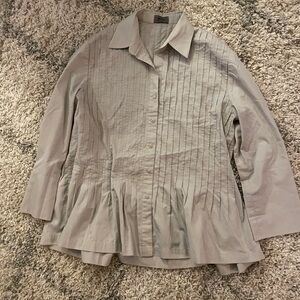 Zina Light Gray Button Down Shirt size 2XL